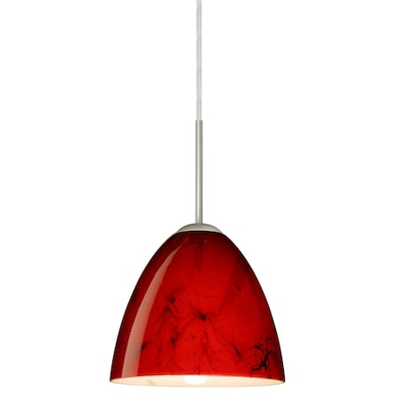 Besa Lighting Vila Cord Pendant, Magma, Satin Nickel Finish, 1x60W Incandescent 1JT-4470MA-SN